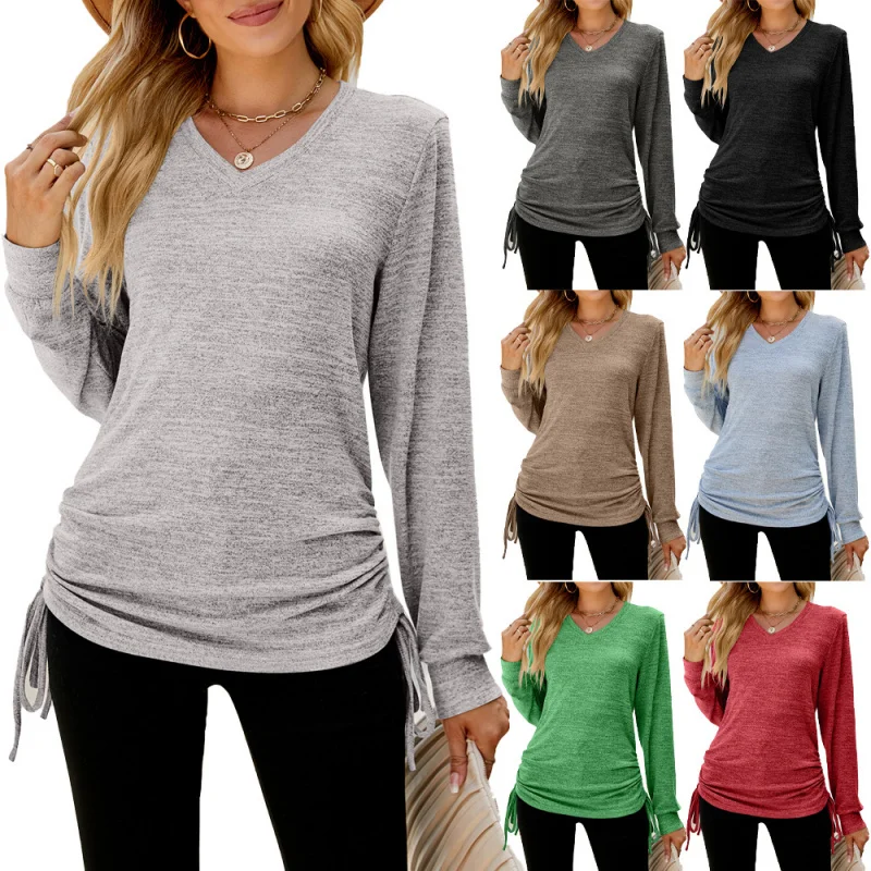 2025Popular2025European and American New Autumn and Winter New Solid ColorVCollar Pleating Long Sleeve LooseTWomen's-shirt
2025Popular2025European and American New Autumn and Winter New Solid ColorVCollar Pleating Long Sleeve LooseTWomen's-shirt