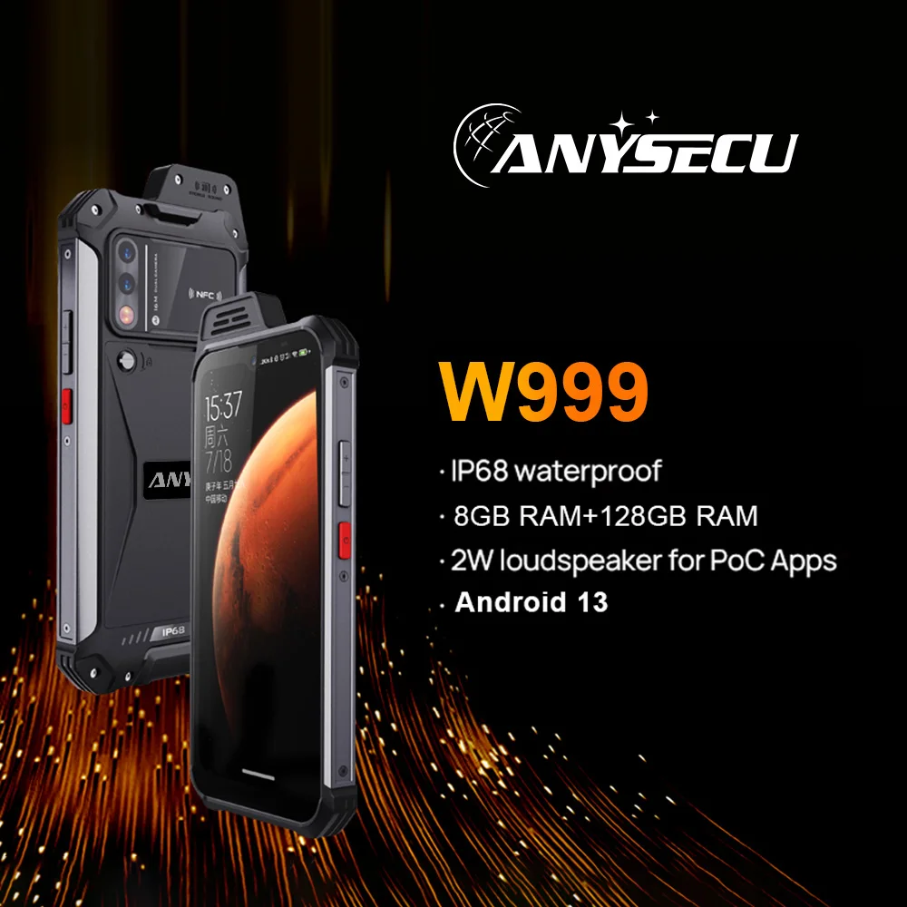 ANYSECU W999 ATEX IP68 Smartphone Walkie Talkie MT6789 8GB 128GB 6.3Inch FHD 5000mAh Android13 NFC 3 SIM Slots RealPTT Zello
ANYSECU W999 ATEX IP68 Smartphone Walkie Talkie MT6789 8GB 128GB 6.3Inch FHD 5000mAh Android13 NFC 3 SIM Slots RealPTT Zello