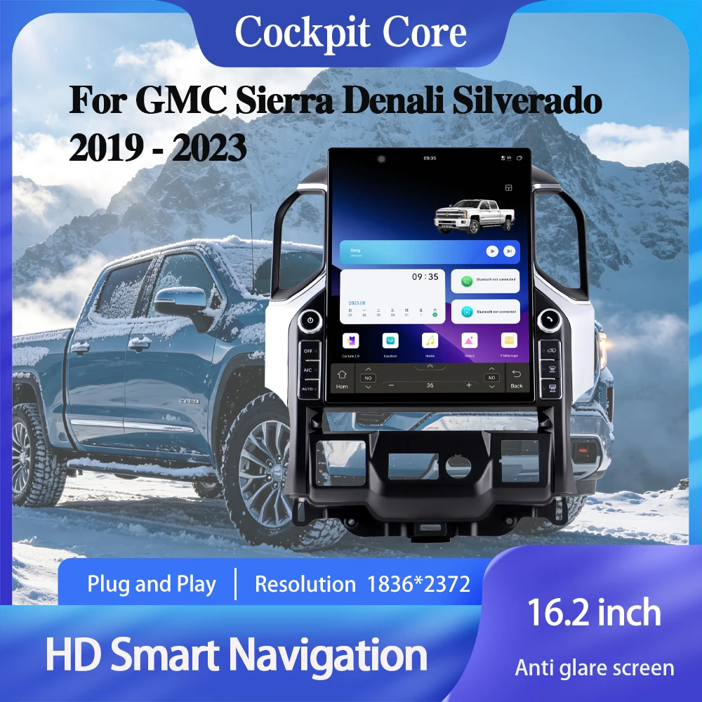 16.2” Carplay Android AUTO Car Radio For GMC Sierra Denali Silverado 2019-2023 Car Radio GPS Navigation Multimedia
16.2” Carplay Android AUTO Car Radio For GMC Sierra Denali Silverado 2019-2023 Car Radio GPS Navigation Multimedia