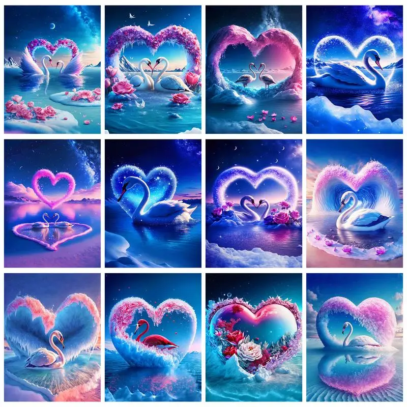 CHENISTORY Diamond Painting With Frame Crafts 5D DIY Mosaic Embroidery Swans Icelake Wall Decors For Adults Cross Stitch Heart
CHENISTORY Diamond Painting With Frame Crafts 5D DIY Mosaic Embroidery Swans Icelake Wall Decors For Adults Cross Stitch Heart