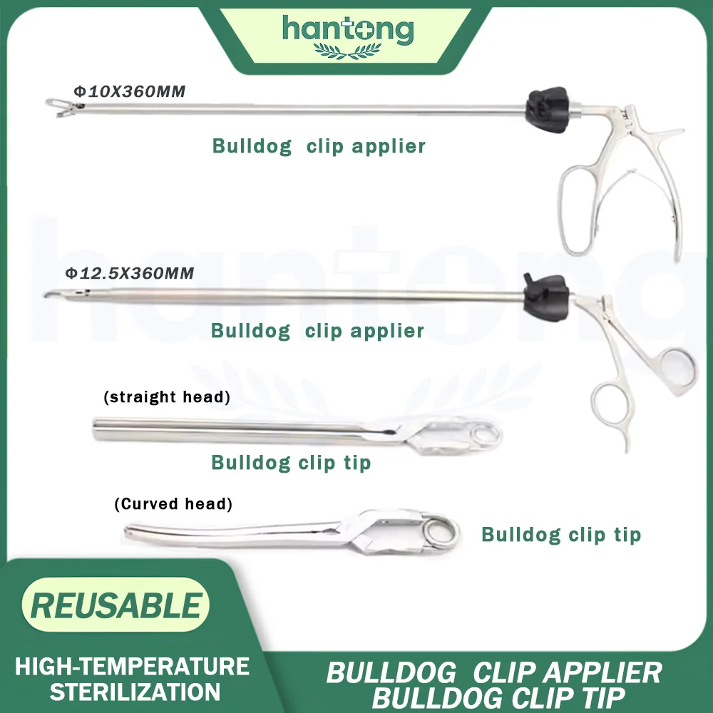 Laparoscopic bulldog Clip applier/Surgical Pug pliers/Renal pedicle blocking forceps Artery Vein Forceps straight Curved head
Laparoscopic bulldog Clip applier/Surgical Pug pliers/Renal pedicle blocking forceps Artery Vein Forceps straight Curved head