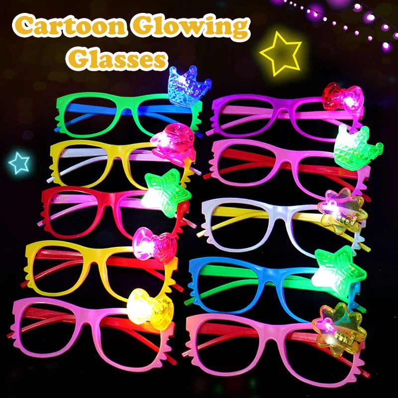 5Pcs Cartoon Cute Shape Glowing Glasses Children Funny Flash Glasses Toys Kids Holiday Christmas Party Supplies Birthday Gifts
5Pcs Cartoon Cute Shape Glowing Glasses Children Funny Flash Glasses Toys Kids Holiday Christmas Party Supplies Birthday Gifts