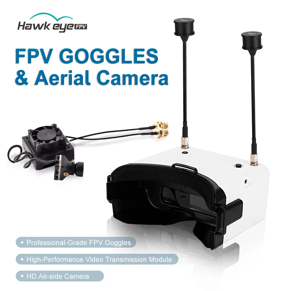 Hawkeye 5.8G FPV Goggles 5CH 5.8GHz Band 10KM Transmission 155°Lens for FPV Racing Drone
Hawkeye 5.8G FPV Goggles 5CH 5.8GHz Band 10KM Transmission 155°Lens for FPV Racing Drone
