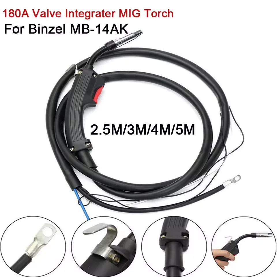 MIG Welding Machine Semiautomatic F180 180A FLUX 14AK Airless Welding Torch Gun Assembly 2 Meters for Mig Mag Welding Equipment
MIG Welding Machine Semiautomatic F180 180A FLUX 14AK Airless Welding Torch Gun Assembly 2 Meters for Mig Mag Welding Equipment