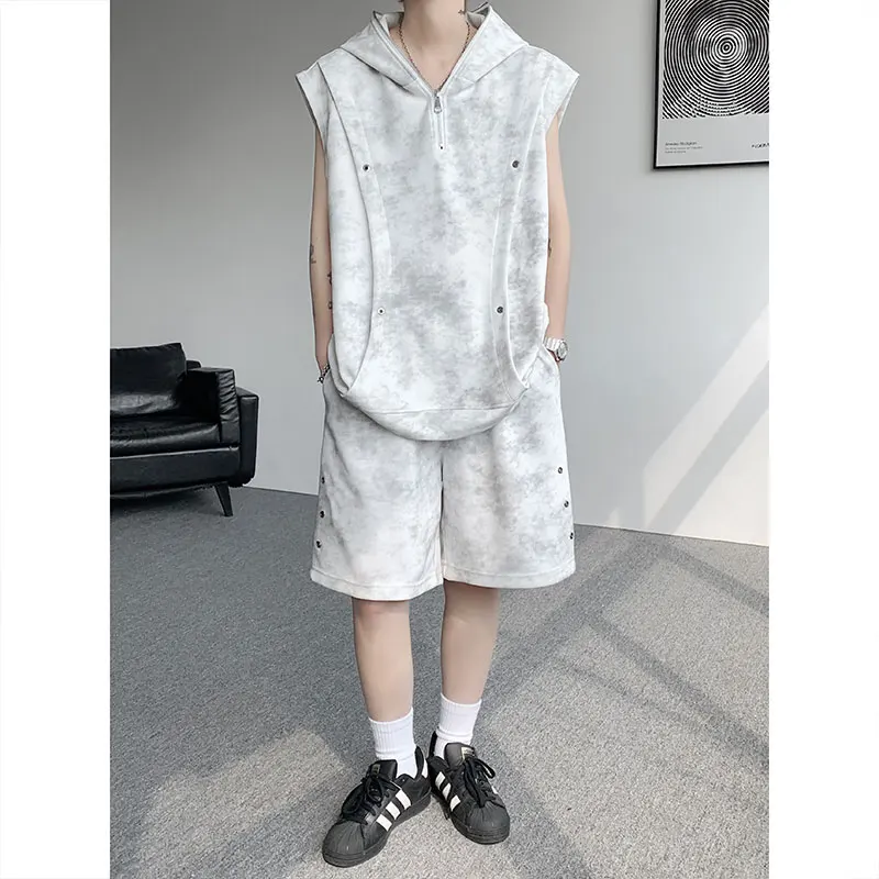 Plus Size Men's Summer Oversized Shorts Set Acid Wash Casual Loose Fit 2 Piece Outfit Sleeveless Hoodie and Shorts Two PCS Sets
Plus Size Men's Summer Oversized Shorts Set Acid Wash Casual Loose Fit 2 Piece Outfit Sleeveless Hoodie and Shorts Two PCS Sets