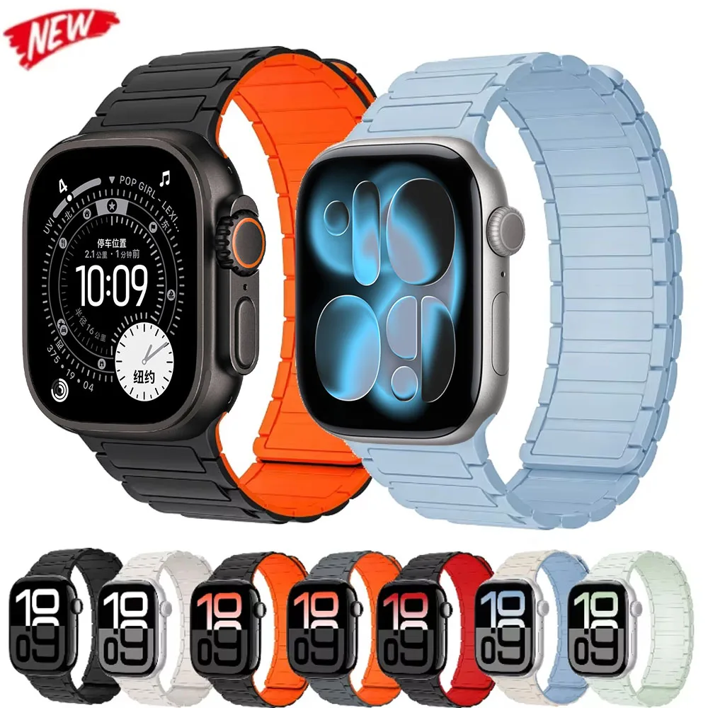 Magnetic Silicone Strap for Apple Watch Strap Ultra 3 49mm 11 10 46/42mm Bracelet Correa iWatch 9 8 7 6 5 4 SE 45mm 41mm 44/40mm
Magnetic Silicone Strap for Apple Watch Strap Ultra 3 49mm 11 10 46/42mm Bracelet Correa iWatch 9 8 7 6 5 4 SE 45mm 41mm 44/40mm
