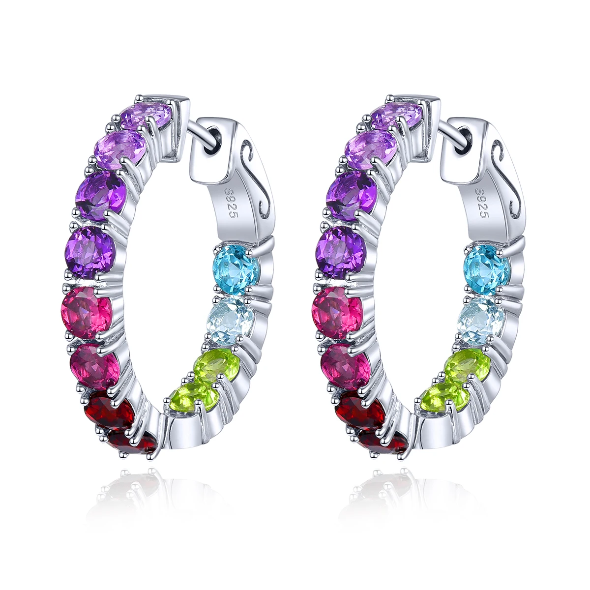 Natural Colorful Gemstone Sterling Silver Clip Earring 5 Carats Genuine Garnet Amethyst Classic Popular Jewelry Style Gifts
Natural Colorful Gemstone Sterling Silver Clip Earring 5 Carats Genuine Garnet Amethyst Classic Popular Jewelry Style Gifts