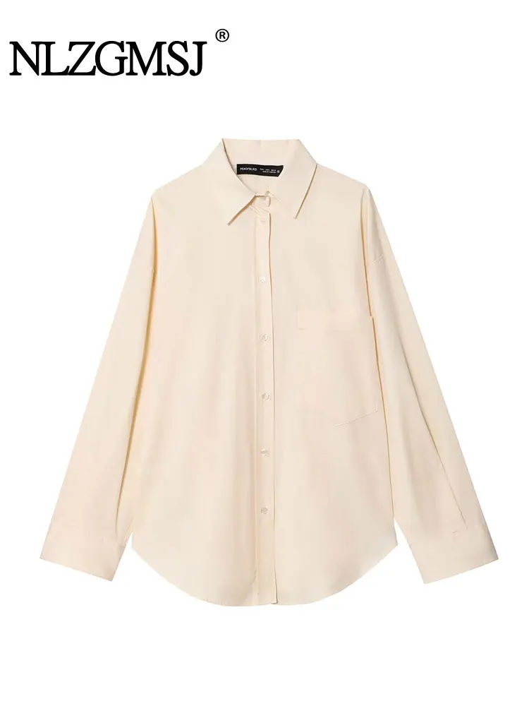 NLZGMSJ Casual Basic Chic Women Lace UpBlouse Solid Single Breasted Long Sleeve Loose Blouse Fashion 2025 Spring Autrumn Shirts 
NLZGMSJ Casual Basic Chic Women Lace UpBlouse Solid Single Breasted Long Sleeve Loose Blouse Fashion 2025 Spring Autrumn Shirts