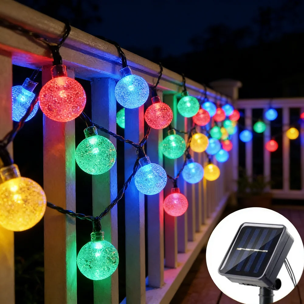 Solar Powered 8 Mode Outdoor Crystal Globe Ball Solar String Lights Party Christmas TreeDecor Courtyard Patio Light for Garden
Solar Powered 8 Mode Outdoor Crystal Globe Ball Solar String Lights Party Christmas TreeDecor Courtyard Patio Light for Garden