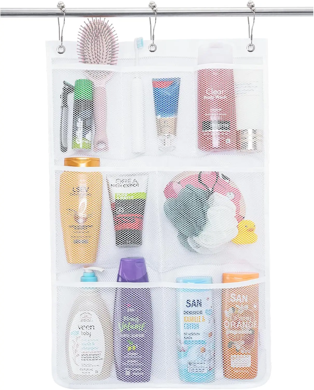 7-Pocket Hanging Shower Caddy with Quick-Dry Mesh, Portable for Travel, Camping, RV, White
7-Pocket Hanging Shower Caddy with Quick-Dry Mesh, Portable for Travel, Camping, RV, White