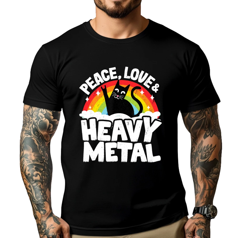 Peace Love Cat Punk Band Metal Rainbow Mens Clothing Plus Size Clothes Leisure Graphic Tees T Shirt Men Funny
Peace Love Cat Punk Band Metal Rainbow Mens Clothing Plus Size Clothes Leisure Graphic Tees T Shirt Men Funny