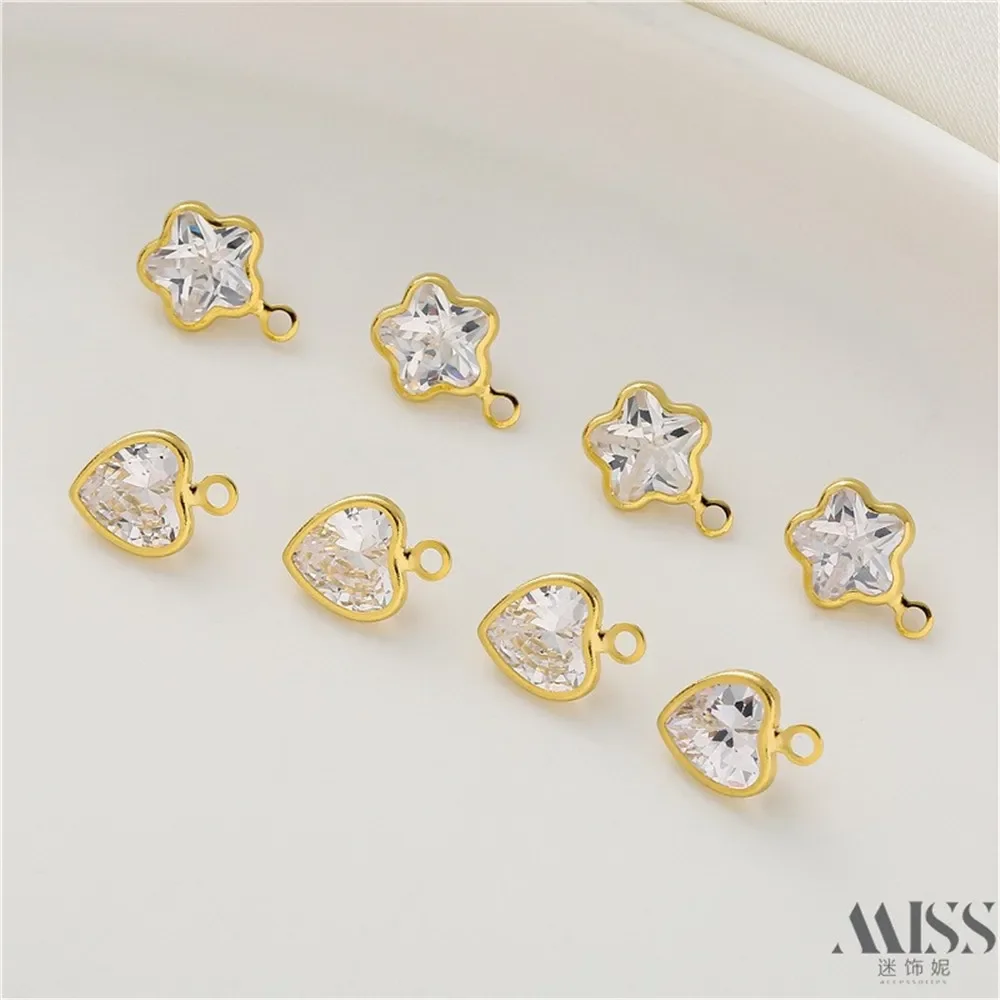 14K Gold Color Love Zircon Pendant DIY Accessories Handmade Bracelet Necklace Decorative Charm Pendant Jewelry Pendant
14K Gold Color Love Zircon Pendant DIY Accessories Handmade Bracelet Necklace Decorative Charm Pendant Jewelry Pendant