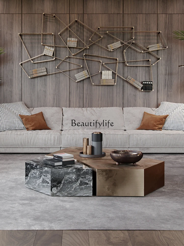 Designer creative geometric light luxury coffee table stainless steel marble small apartment modern simplicity
Designer creative geometric light luxury coffee table stainless steel marble small apartment modern simplicity