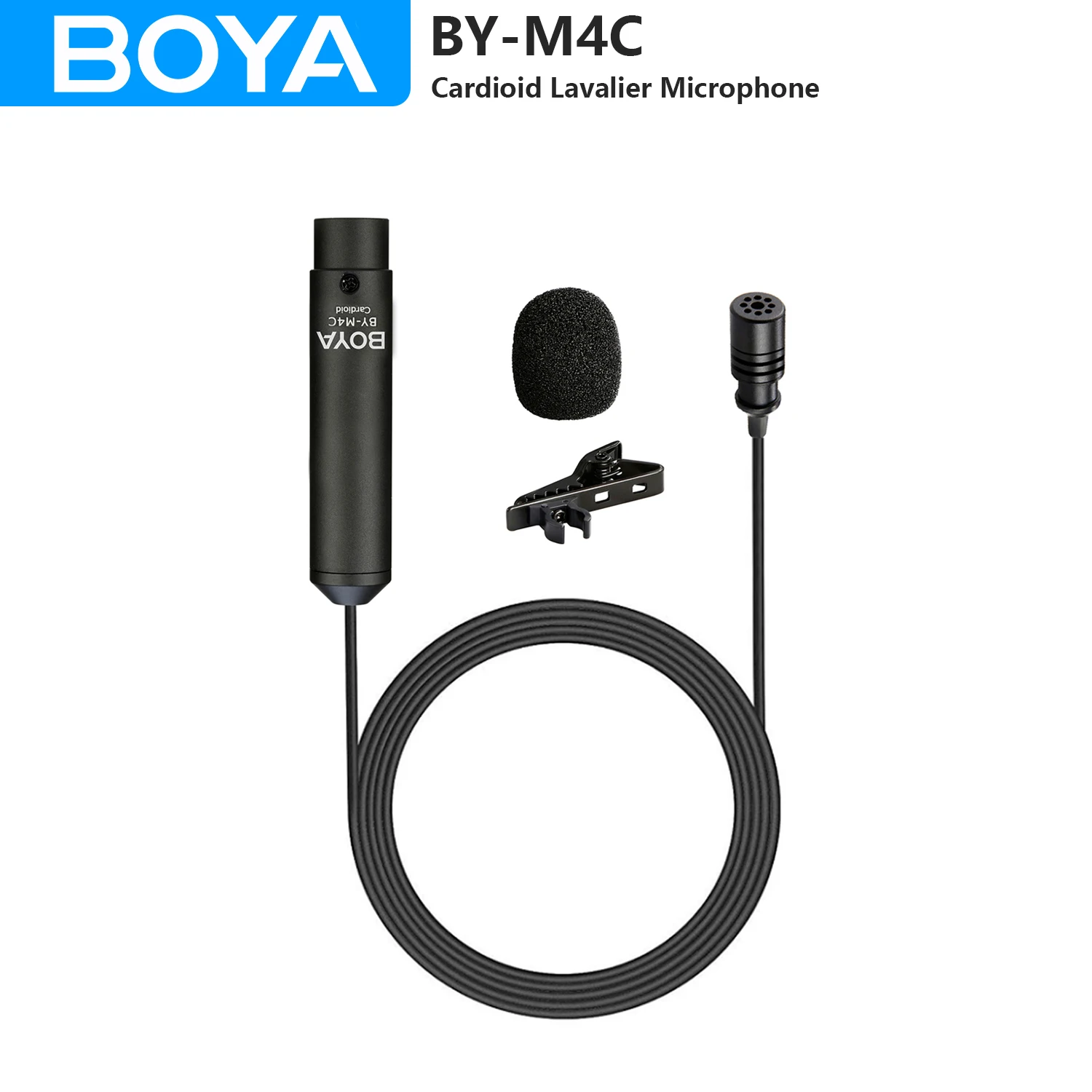 BOYA BY-M4C Professional Clip-On Cardioid XLR Lavalier Microphone for Sony Canon Panasonic Camcorders Zoom Audio Recorders
BOYA BY-M4C Professional Clip-On Cardioid XLR Lavalier Microphone for Sony Canon Panasonic Camcorders Zoom Audio Recorders