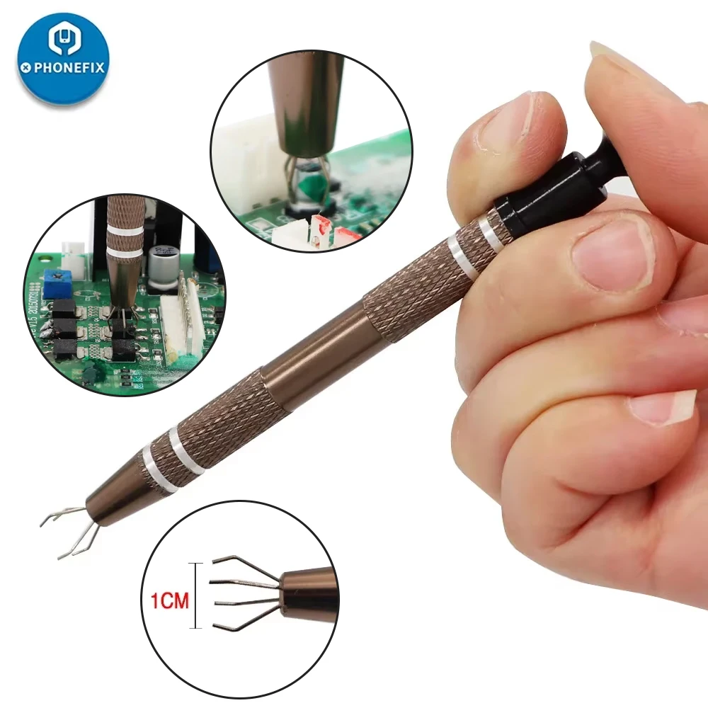 PHONEFIX IC Chip Picker Eletronics Component Grabber for Extraction Screw Removal Mobile Phone IC BGA Four-claw Gripper Pen Tool
PHONEFIX IC Chip Picker Eletronics Component Grabber for Extraction Screw Removal Mobile Phone IC BGA Four-claw Gripper Pen Tool