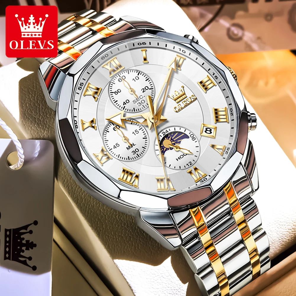 Часы OLEVS 3675, мужские роскошные модные деловые оригинальные кварцевые часы HD, водостойкий светящийся хронограф с фазой Луны, брендовые мужские часы
Часы OLEVS 3675, мужские роскошные модные деловые оригинальные кварцевые часы HD, водостойкий светящийся хронограф с фазой Луны, брендовые мужские часы