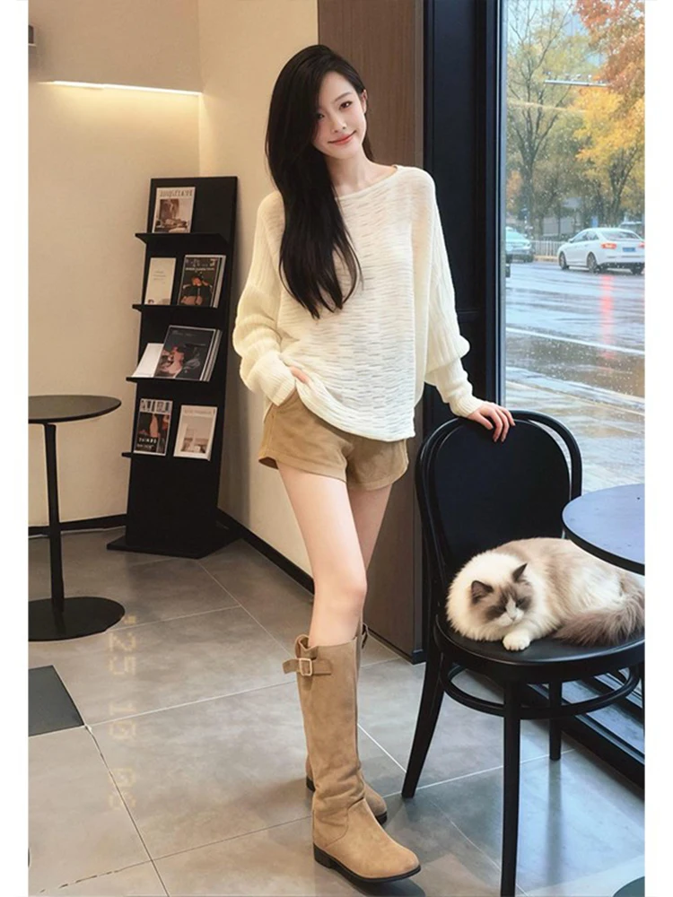 Pure Desire White Hollow out Shoulder Long Sleeve Women's Knitted Sweater Loose Slimming Top Casual Style Autumn New Arrival
Pure Desire White Hollow out Shoulder Long Sleeve Women's Knitted Sweater Loose Slimming Top Casual Style Autumn New Arrival
