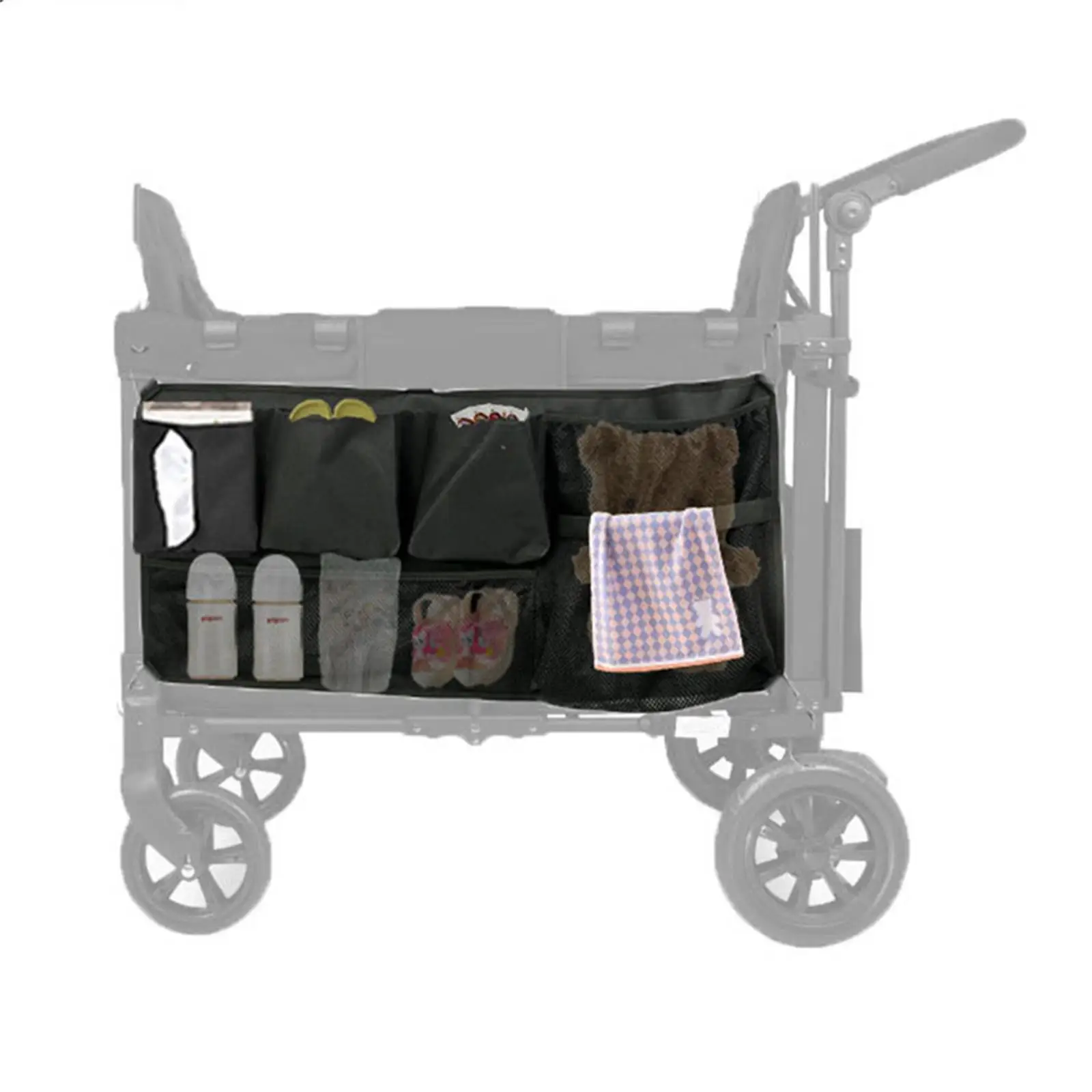 Camping Wagon Cart Side Storage Mesh Bag Multi Pocket Accessory for Garden Cart and Beach Outings
Camping Wagon Cart Side Storage Mesh Bag Multi Pocket Accessory for Garden Cart and Beach Outings