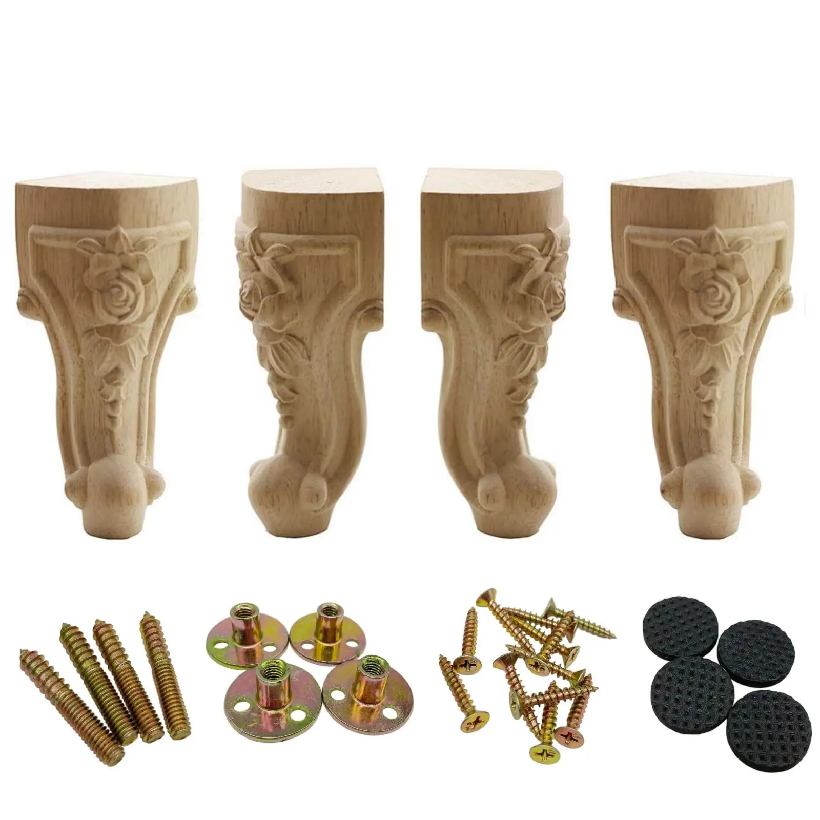 Unfinished Carved Wood Furniture Legs For Sofa Chair Cabinet Table 6 Inch Set Of 4
Unfinished Carved Wood Furniture Legs For Sofa Chair Cabinet Table 6 Inch Set Of 4