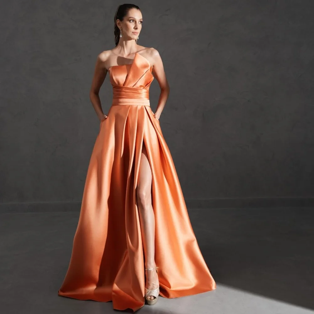 Customized Simple Pleat A-line Strapless Long Dresses Bespoke Occasion Exquisite Elegant Pastrol
Customized Simple Pleat A-line Strapless Long Dresses Bespoke Occasion Exquisite Elegant Pastrol