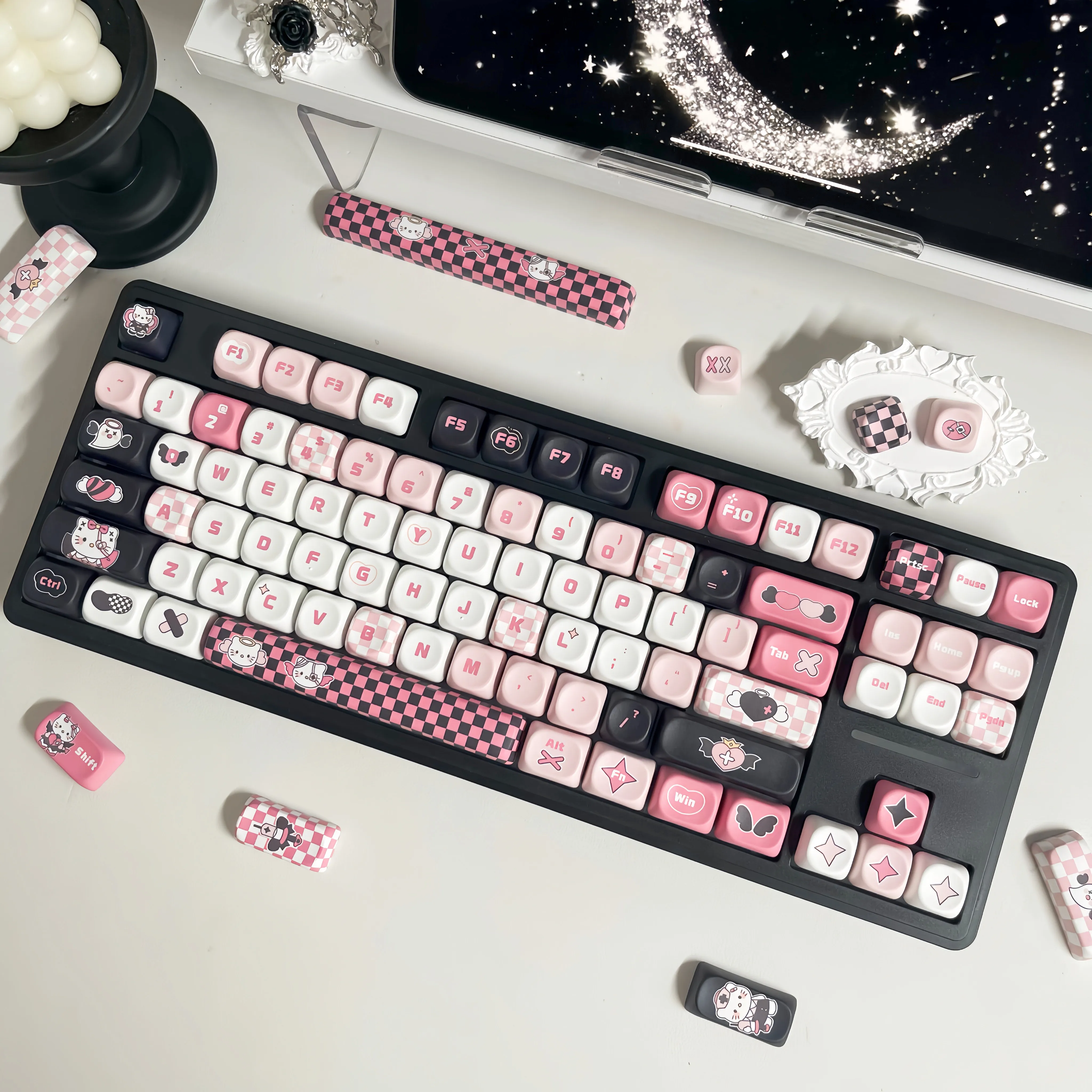 KT cat keycap MOA cute sweet cool black powder ball cap PBT hot sublimation original 68 75 84 87 98 108
KT cat keycap MOA cute sweet cool black powder ball cap PBT hot sublimation original 68 75 84 87 98 108