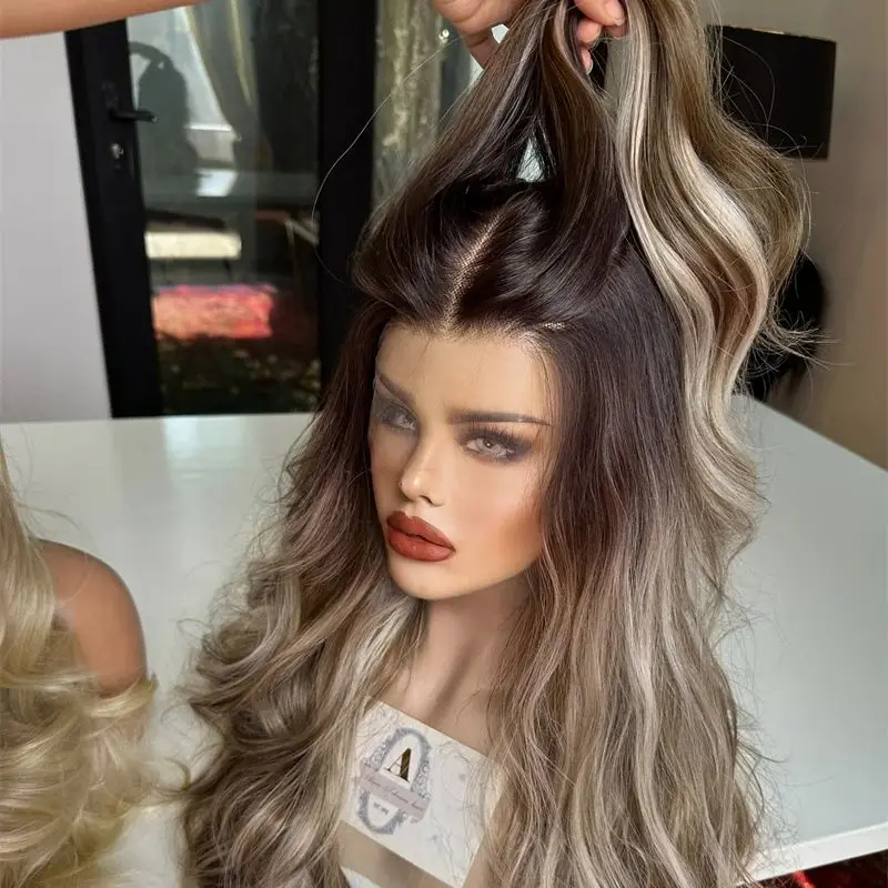 13x4 Ombre Balayage Brown Blonde HD Lace Front Wig 180% High Density Full Wigs High Quality Synthetic Wig Preplucked Hairline
13x4 Ombre Balayage Brown Blonde HD Lace Front Wig 180% High Density Full Wigs High Quality Synthetic Wig Preplucked Hairline