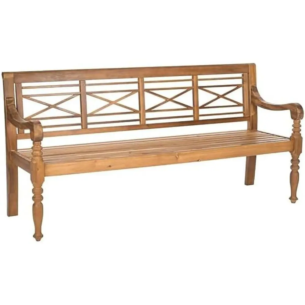 Adirondack Style Acacia Wood Patio Bench, Natural Finish, Saavieh Collection
Adirondack Style Acacia Wood Patio Bench, Natural Finish, Saavieh Collection