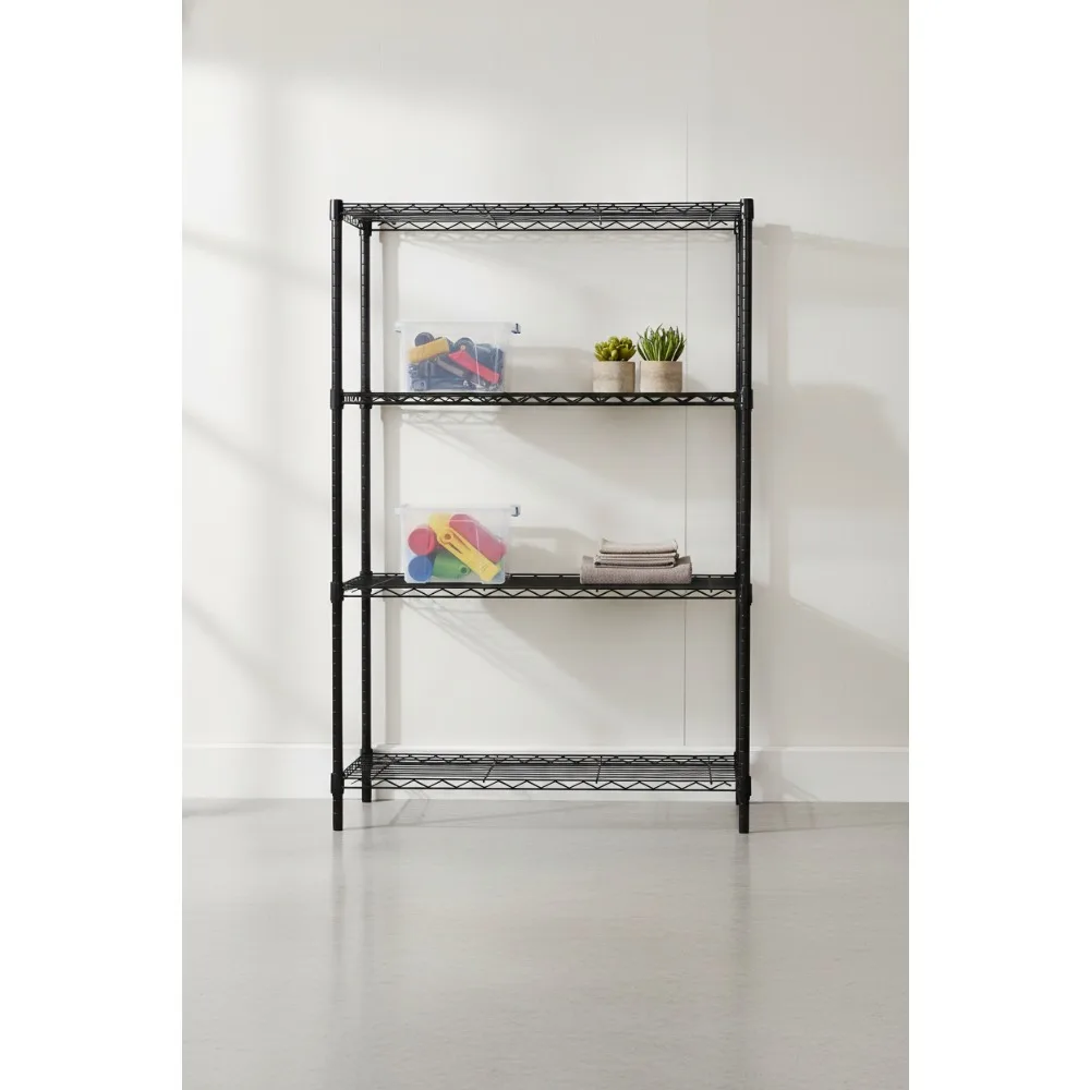 4-х уровневые сверхпрочные проволочные полки для хранения, регулируемые стеллажи, вместимость 1000 фунтов, без инструментов в сборе для дома и гаража
4-х уровневые сверхпрочные проволочные полки для хранения, регулируемые стеллажи, вместимость 1000 фунтов, без инструментов в сборе для дома и гаража