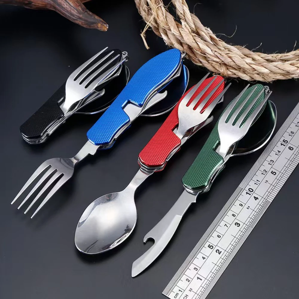 4-in-1 Stainless Steel Cutlery Set Foldable Knife Fork Spoon Bottle Opener Compact Picnic Tableware for Camping Travel Outdoor
4-in-1 Stainless Steel Cutlery Set Foldable Knife Fork Spoon Bottle Opener Compact Picnic Tableware for Camping Travel Outdoor