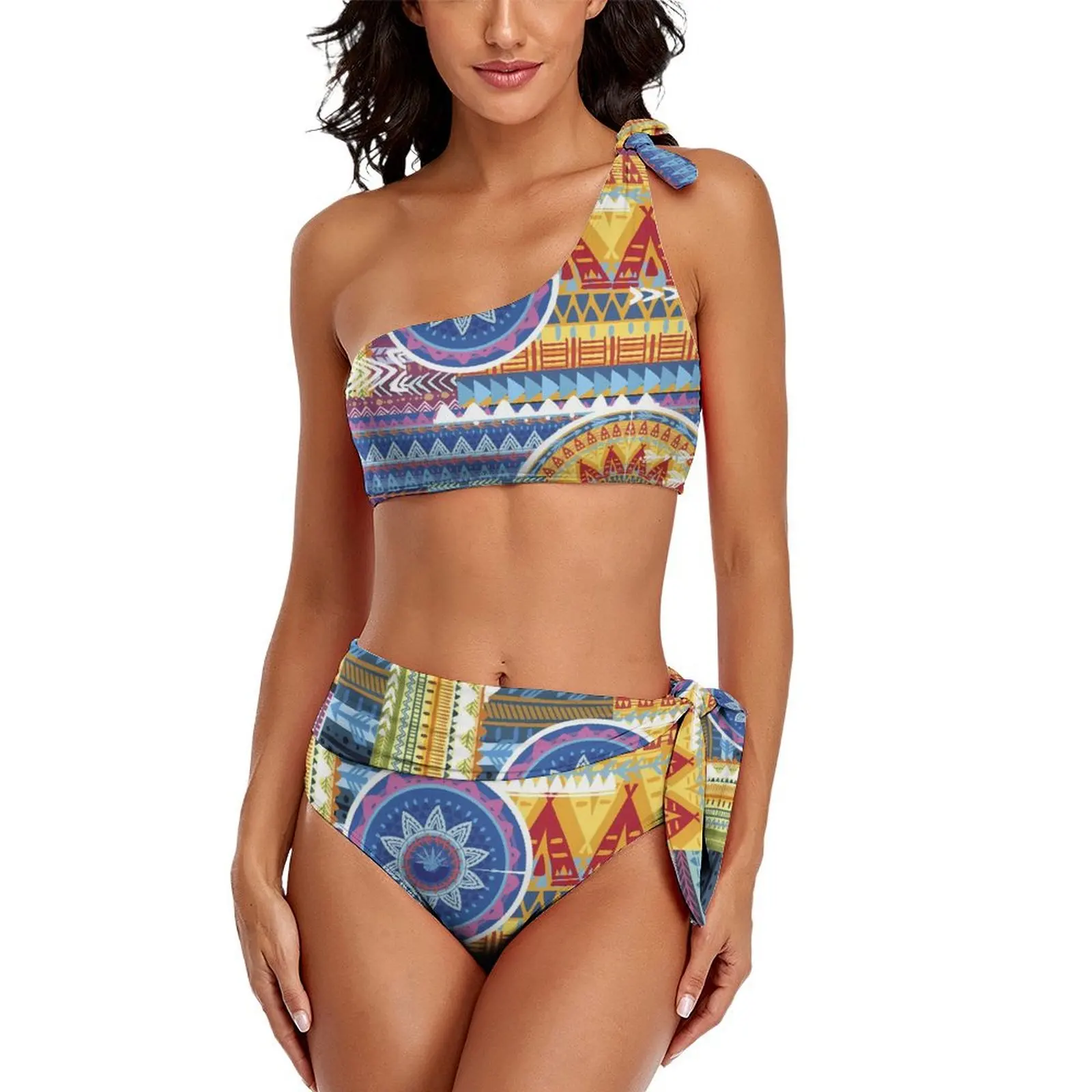 Vintage Tribal Bikini Swimsuit Sexy Abstract Art One Shoulder Bikinis Set Women Vintage Swimwear Bathing Suit
Vintage Tribal Bikini Swimsuit Sexy Abstract Art One Shoulder Bikinis Set Women Vintage Swimwear Bathing Suit