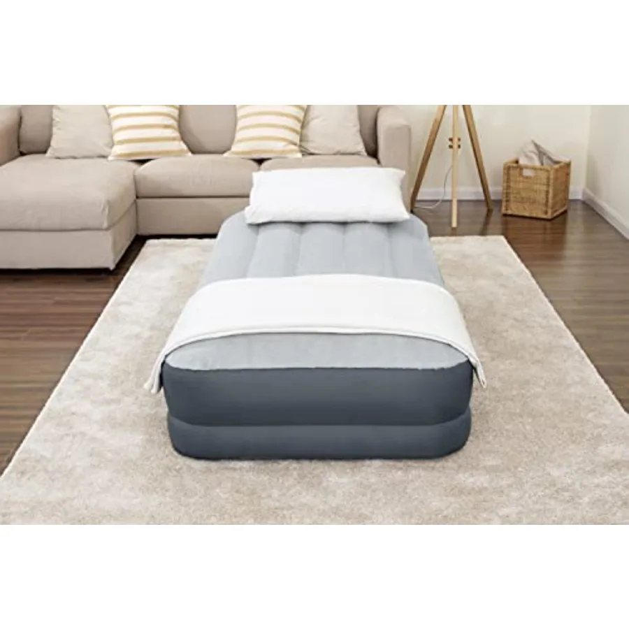 Twin Air Mattress for Camping and Guest Room Use, Supersoft Grey Fabric with Tough Guard Durability, 15 Raised Height, Built-in
Twin Air Mattress for Camping and Guest Room Use, Supersoft Grey Fabric with Tough Guard Durability, 15 Raised Height, Built-in