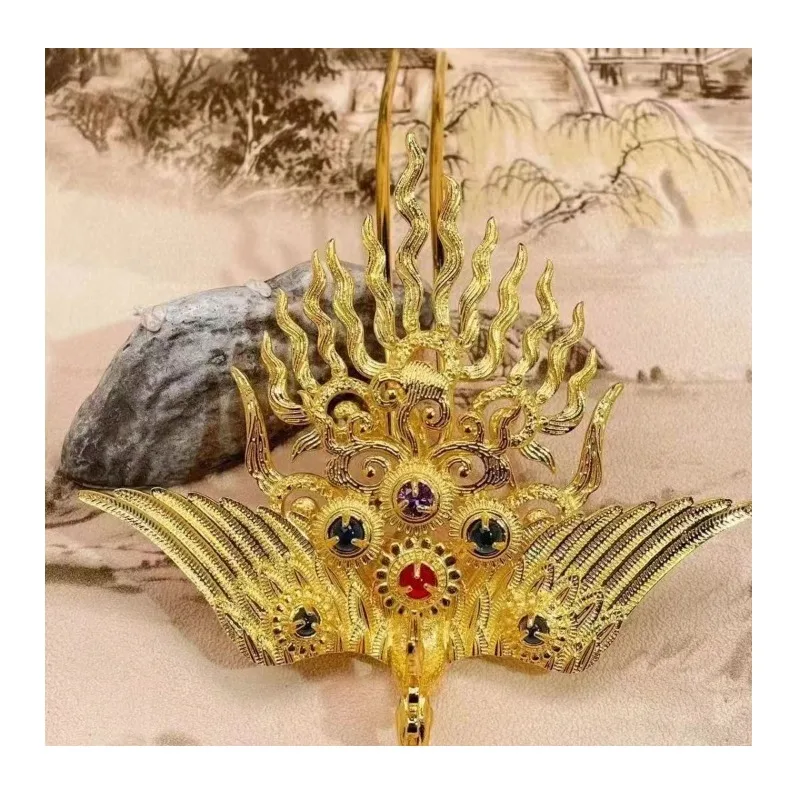 Copper Gold-plated Phoenix Hairpin Ming Wedding Bun Head Face Jinluan Distraction Phoenix Ancient Hair Accessories Ancient Phoen
Copper Gold-plated Phoenix Hairpin Ming Wedding Bun Head Face Jinluan Distraction Phoenix Ancient Hair Accessories Ancient Phoen