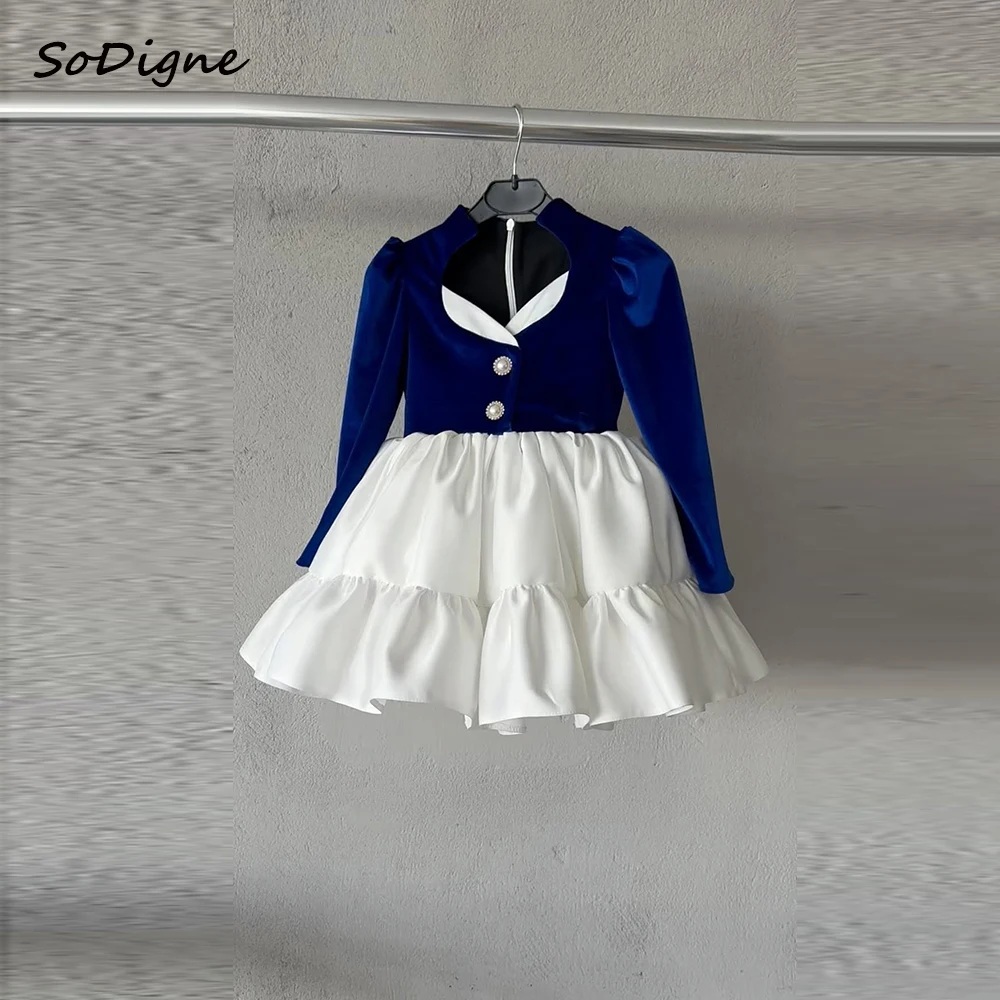 SoDigne A-line Satin/Velvet Flower Girl Dress Full Sleeves Princess Kid Dress Knee-length Birthday Party Gown Customized
SoDigne A-line Satin/Velvet Flower Girl Dress Full Sleeves Princess Kid Dress Knee-length Birthday Party Gown Customized