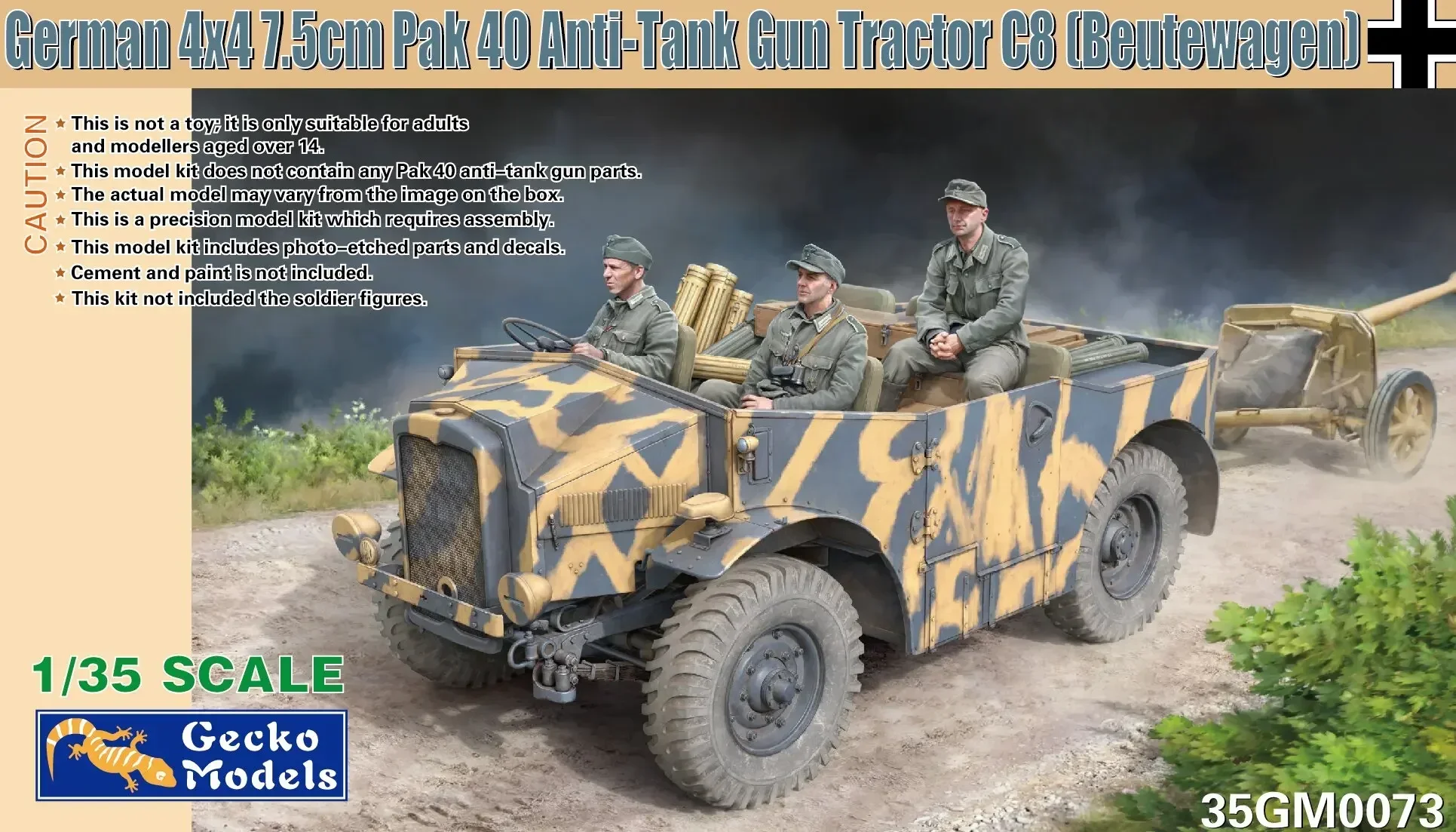 Модель 1/35 Gecko 35GM0073, немецкая 4x4 7,5 см, Pak 40, противотанковый пистолет, трактор C8, масштабная сборка, игрушки «сделай сам», комплект модели
Модель 1/35 Gecko 35GM0073, немецкая 4x4 7,5 см, Pak 40, противотанковый пистолет, трактор C8, масштабная сборка, игрушки «сделай сам», комплект модели