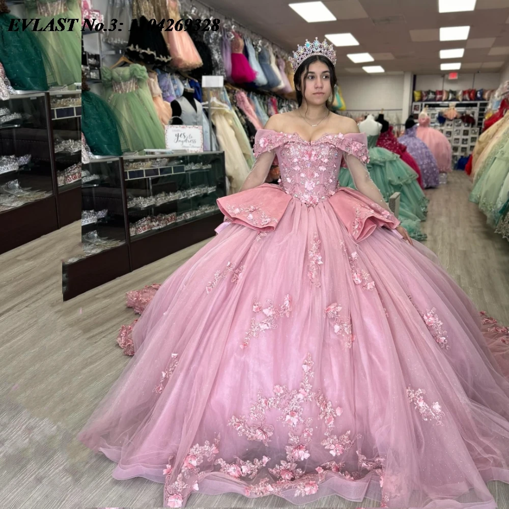 EVLAST индивидуальное румяно-розовое платье Quinceanera, бальное платье с 3D цветочной аппликацией, корсет с бисером, Sweet 16, Vestido De 15 Anos E3Q429
EVLAST индивидуальное румяно-розовое платье Quinceanera, бальное платье с 3D цветочной аппликацией, корсет с бисером, Sweet 16, Vestido De 15 Anos E3Q429