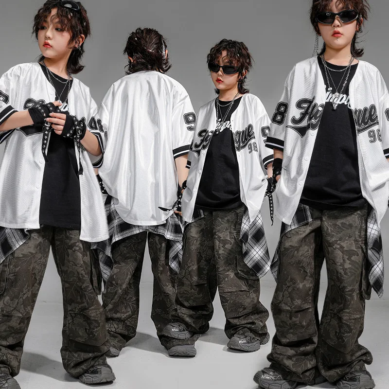 Kid Hip Hop Clothing Silver Baseball Cardigan Shirt Camouflage Casual Parachute Cargo Pants for Girl Boy Dance Costume Clothes
Kid Hip Hop Clothing Silver Baseball Cardigan Shirt Camouflage Casual Parachute Cargo Pants for Girl Boy Dance Costume Clothes