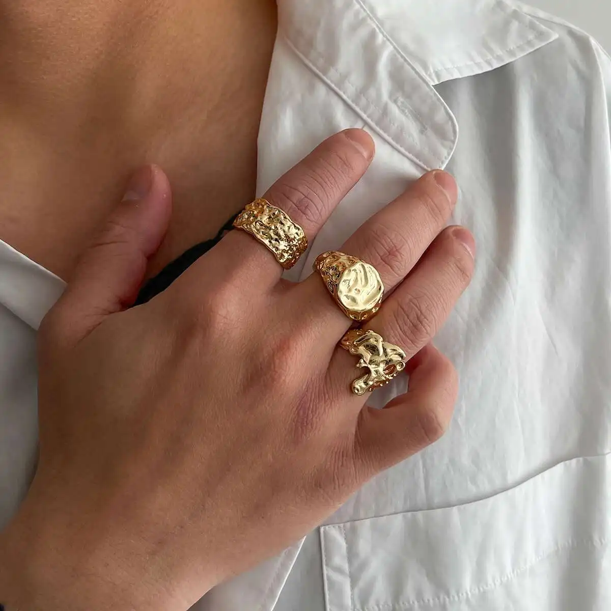Lacteo Vintage 3Pcs/Set Unique Geometry Open Adjustable Rings Finger Joint for Women Punk Chunky Thick Daily Party Jewelry Gift
Lacteo Vintage 3Pcs/Set Unique Geometry Open Adjustable Rings Finger Joint for Women Punk Chunky Thick Daily Party Jewelry Gift