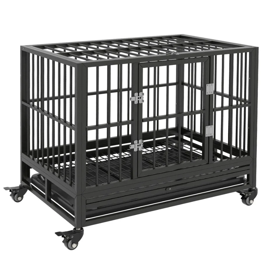 PawHut 36 Heavy Duty Dog Crate Metal Cage Kennel with Lockable Wheels Double Door and Removable Tray Gray
PawHut 36 Heavy Duty Dog Crate Metal Cage Kennel with Lockable Wheels Double Door and Removable Tray Gray