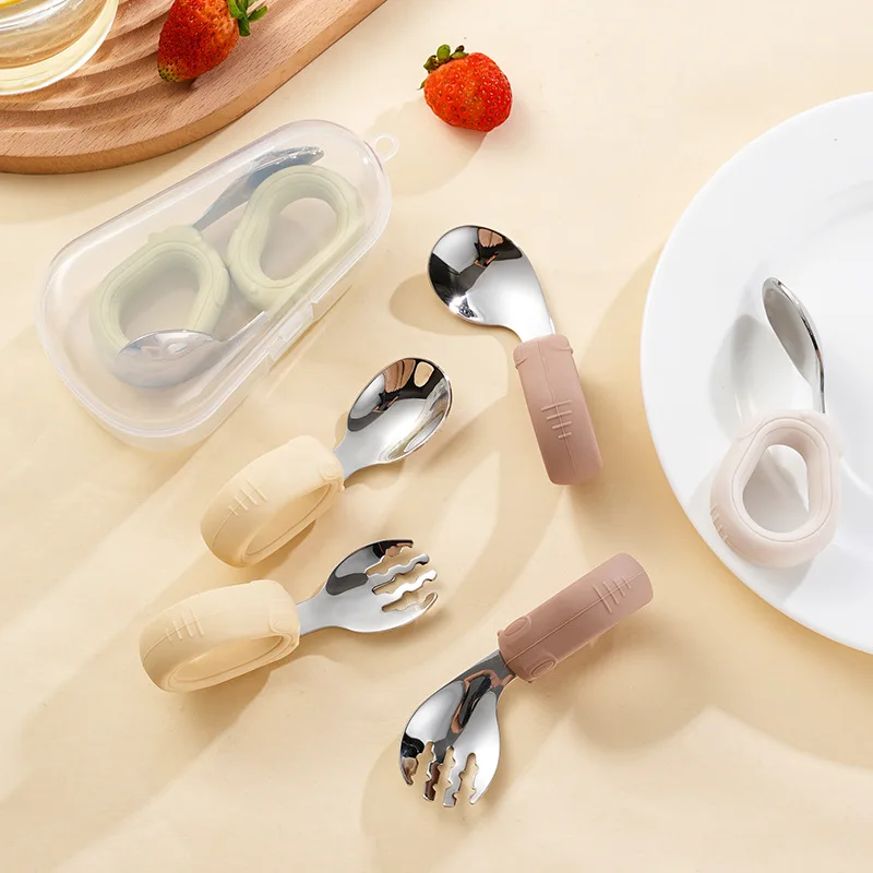 Creative circular silicone handle, children's food fork spoon, children's special tableware, storage box
Creative circular silicone handle, children's food fork spoon, children's special tableware, storage box