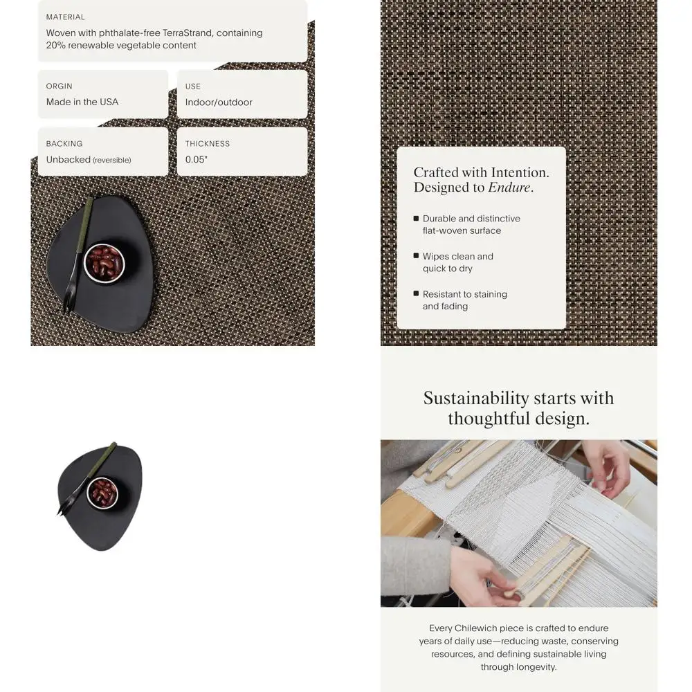 Earth-Tone Woven Placemats Set of 4 - Low Maintenance, Suitable for Indoor and Outdoor Use, 19 x 14 Rectangle
Earth-Tone Woven Placemats Set of 4 - Low Maintenance, Suitable for Indoor and Outdoor Use, 19 x 14 Rectangle