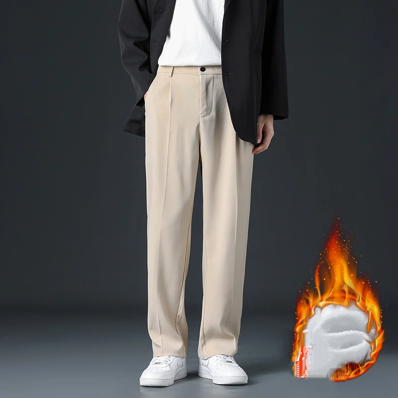 2023 Warm Dress Pants Men Korean Style Autumn Winter Fleece All Match Slim Fit Casual Suit Pants Business Men's Formal Trousers
2023 Warm Dress Pants Men Korean Style Autumn Winter Fleece All Match Slim Fit Casual Suit Pants Business Men's Formal Trousers