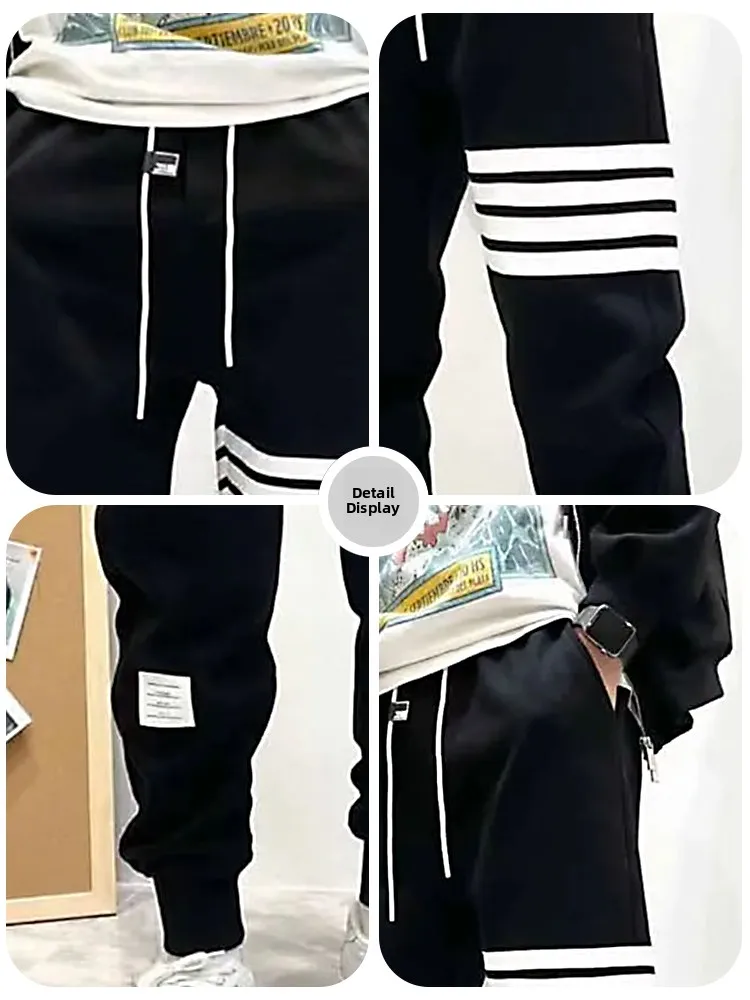 Trendy Bla Casual Sweatpants Men's Loose Fit Spring Summer Four Bars Sports Pants Youth Active Sle All Seasons Long Trousers
Trendy Bla Casual Sweatpants Men's Loose Fit Spring Summer Four Bars Sports Pants Youth Active Sle All Seasons Long Trousers
