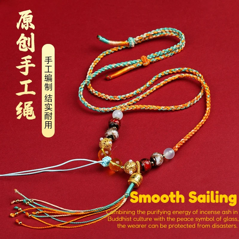 Incense Grey Glass Bead Necklace Rope Men's Women's Tibetan Ethnic Style Buddha Amulet Cord Chinese Handicraft Jewelry Accessory
Incense Grey Glass Bead Necklace Rope Men's Women's Tibetan Ethnic Style Buddha Amulet Cord Chinese Handicraft Jewelry Accessory
