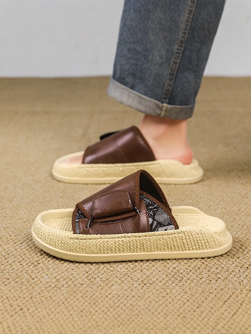 Men's Summer Casual Home Beach Sandals Anti-Slip Wear-Resistant Slip-On Comfortable Leather Upgraded EVA Thick Low Heel
Men's Summer Casual Home Beach Sandals Anti-Slip Wear-Resistant Slip-On Comfortable Leather Upgraded EVA Thick Low Heel