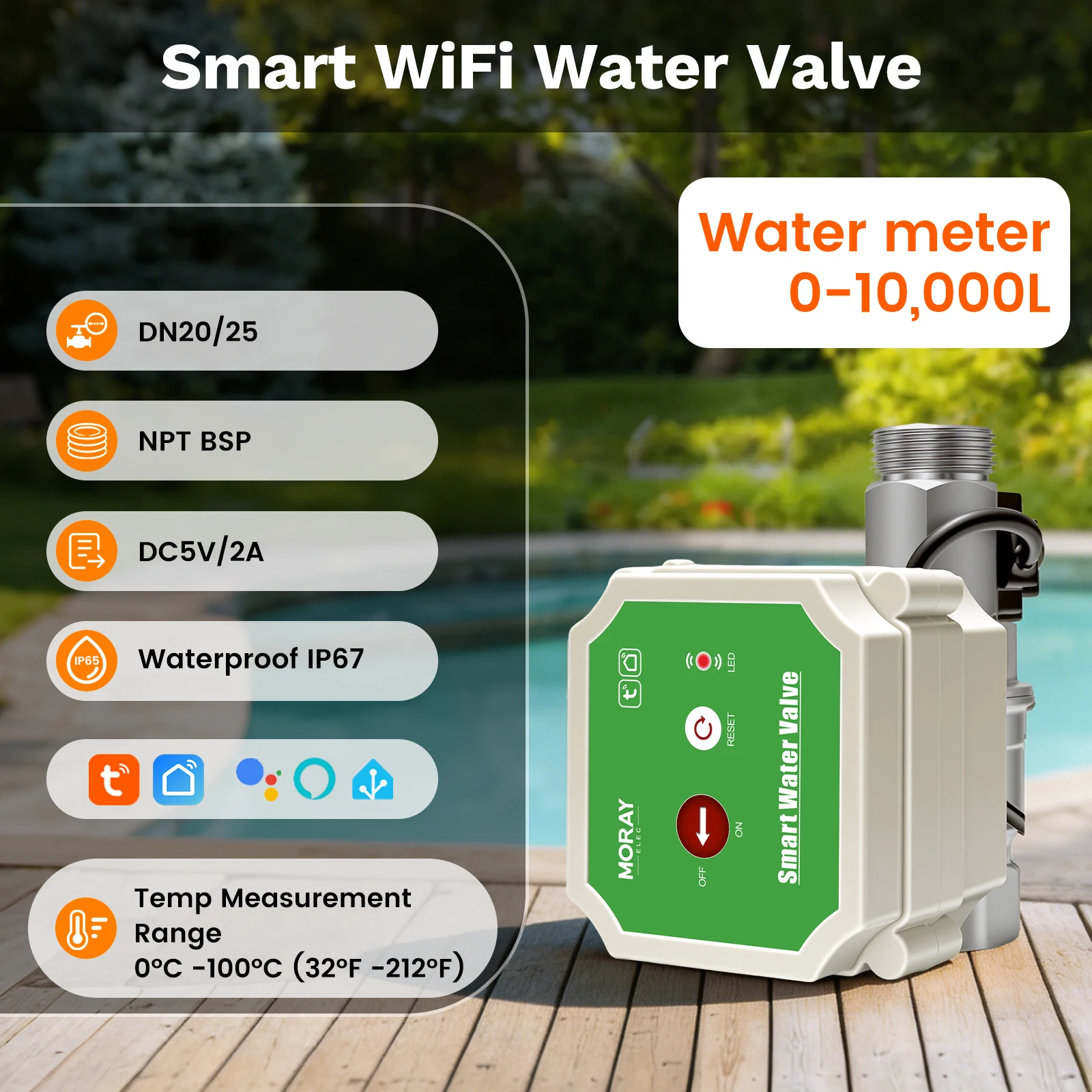 220XW Graffiti WiFi Smart Water Valve DN15-DN25 Faucet Auto Controller Supports Voice Control IP65
220XW Graffiti WiFi Smart Water Valve DN15-DN25 Faucet Auto Controller Supports Voice Control IP65