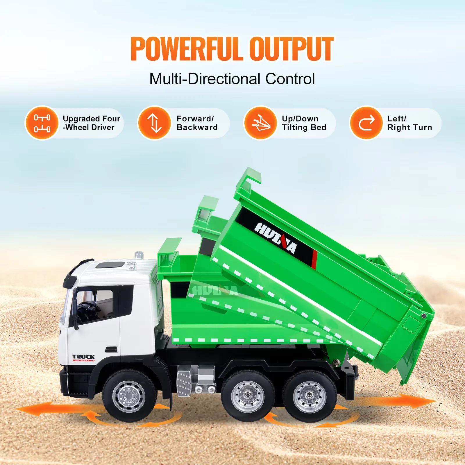 HUINA 1556 RC Truck 1:18 Dumper Tractor 6 channels Model Engineering Car Excavator 2.4G Radio Controlled Car Toy Boy Kid Gift
HUINA 1556 RC Truck 1:18 Dumper Tractor 6 channels Model Engineering Car Excavator 2.4G Radio Controlled Car Toy Boy Kid Gift