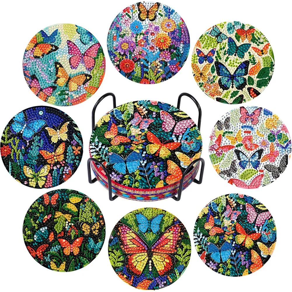 8pcs Diamond Art Coasters Kit Fall Butterfly Diamond Painting Coaster With Holder for Adults Beginners Arts and Crafts
8pcs Diamond Art Coasters Kit Fall Butterfly Diamond Painting Coaster With Holder for Adults Beginners Arts and Crafts