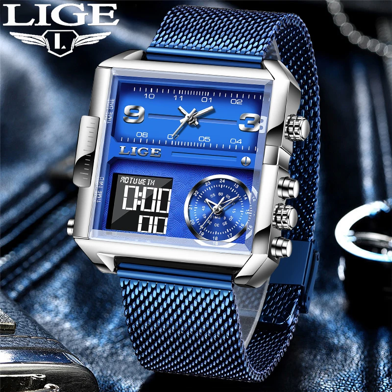 LIGE Fashion Men Wrist Watches Top Brand Luxury Quartz Chronograph Man Mesh Stainless Steel Strap Waterproof Sport Digital Clock
LIGE Fashion Men Wrist Watches Top Brand Luxury Quartz Chronograph Man Mesh Stainless Steel Strap Waterproof Sport Digital Clock