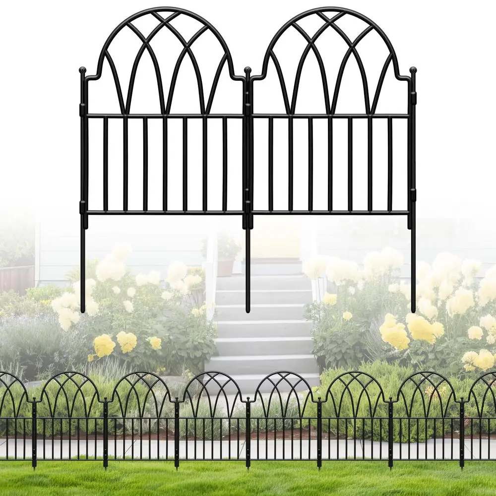 Pack Decorative Garden Fence Panels 20.07 Ft Black Arched Metal Landscape Border Edging with Floral Design,NoDig Rustproof Wire
Pack Decorative Garden Fence Panels 20.07 Ft Black Arched Metal Landscape Border Edging with Floral Design,NoDig Rustproof Wire