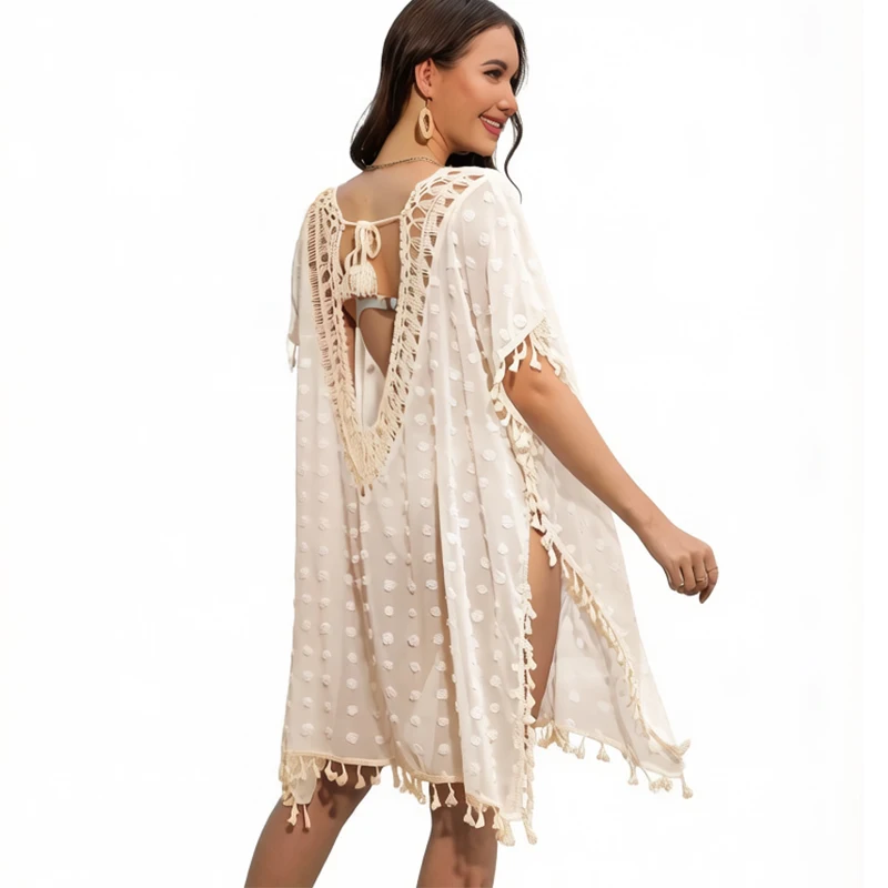 Summer Thin Mesh Embroidery Swimwear Bikini Cover-up for Women Sexy Backless Hollow Crochet Neck High Split Beach Dress Tunic
Summer Thin Mesh Embroidery Swimwear Bikini Cover-up for Women Sexy Backless Hollow Crochet Neck High Split Beach Dress Tunic